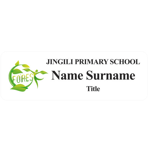 JPS FOREST Badge - 75x25mm, white, no doming and magnet fitting