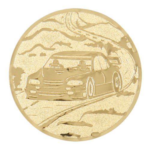 Rally car gold metal