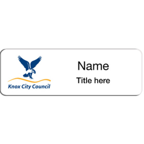 023 - Knox CC badge, 75x25mm with pin fitting