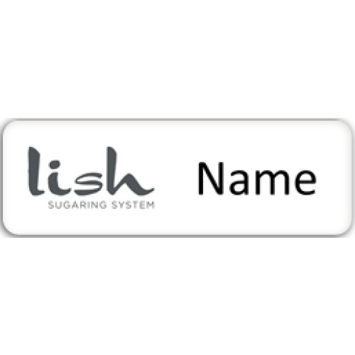 Katrinas - LISH badge 65x20mm with acrylic doming and pin fitting