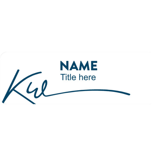 KWSC badge 77 x 25mm with doming and PIN fitting