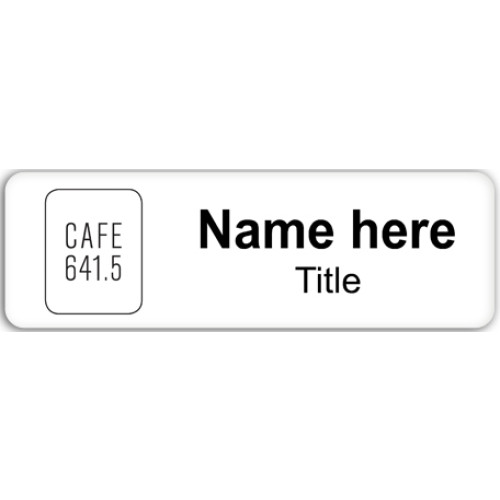KWSC Cafe 641.5 badge with acrylic doming and metal magnet fitting