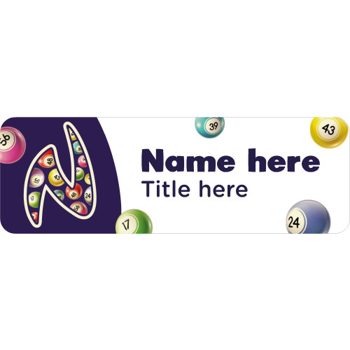 Northside Bingo badge 77 x 25mm with doming and metal magnet fitting