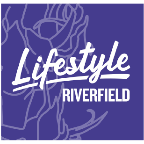 LC027 RIVERFIELD badge 75x25mm with METAL magnet and doming
