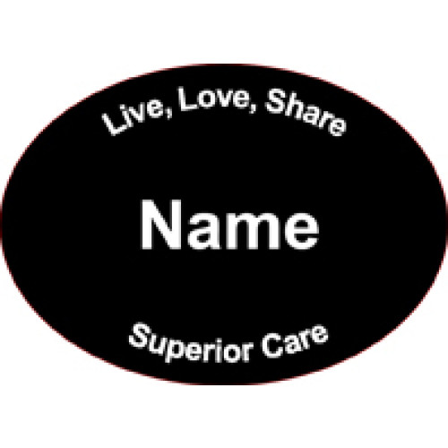 SC-3 BLACK engraved badge  70x50mm, clip and pin fitting
