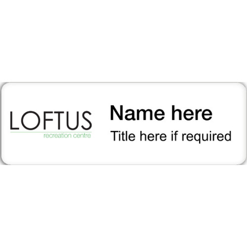Loftus Recreation Centre badge with pin fitting