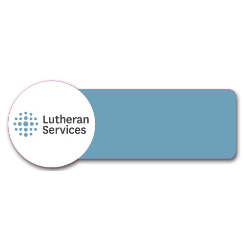 Lutheran Services 2B Mental Health with acrylic doming and pin fitting