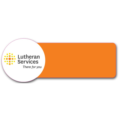 Lutheran Services Multi Service / Retirement Living with tag line - with acrylic doming and magnet fitting