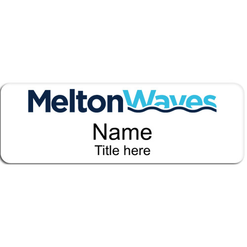 025 - Melton Waves badge,75X25mm, with magnet fitting