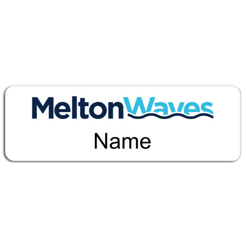 025 - Melton Waves badge,75x25mm, with pin fitting