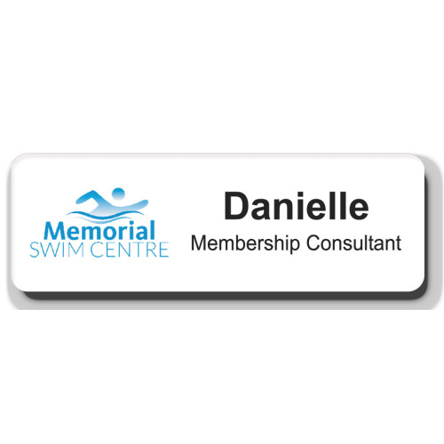 041 - Memorial Swim Centre badge 75x25mm with MAGNET fitting