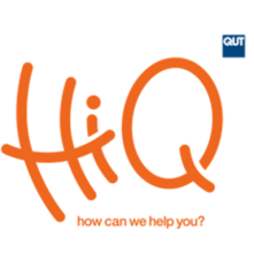 HIQ QUT badge 75x25mm, white, doming and magnet fitting