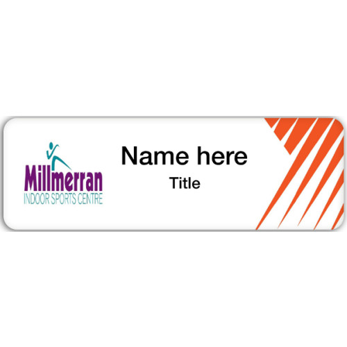 Millmerran Indoor Sports Centre badge with pin fitting