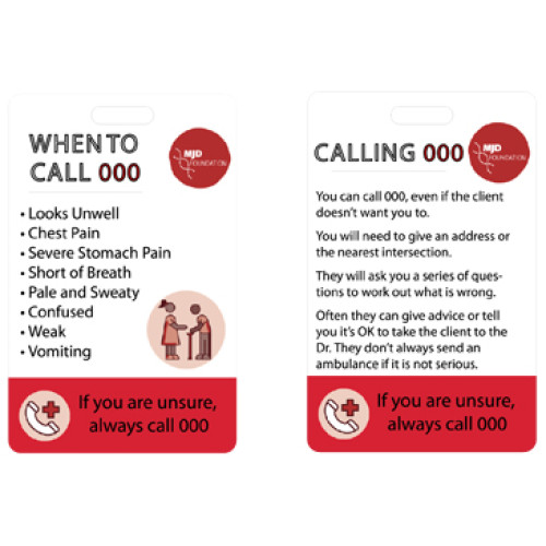MJD Foundation AMBULANCE CARD 86X54mm - double sided ID card, double thickness with slot