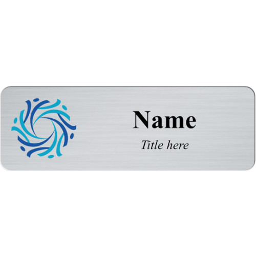 Montserrat Day Hospitals badge(brushed silver) with acrylic doming and magnet fitting