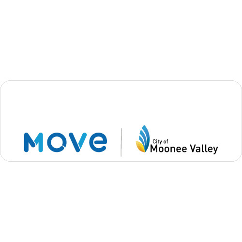 022 - MOVE badge 75x25mm LOGO only with pin fitting