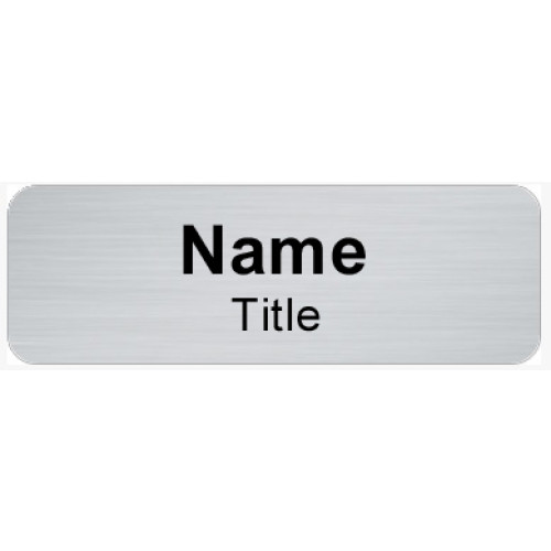 MVC badge - 75x25mm, Brushed silver with magnet fitting