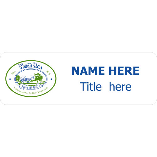 NASS badge 75x25mm with no doming and pin fitting