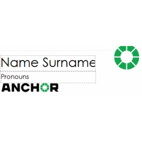 Anchor badge with CLIP AND PIN fitting, with doming, custom shape
