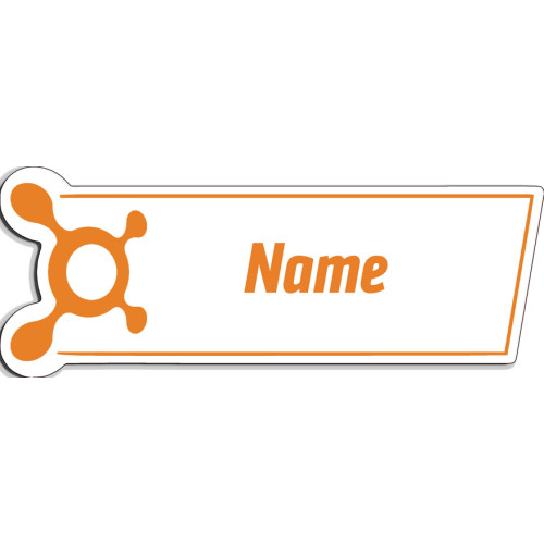 Orange Theory Fitness badge with no doming and magnet fitting