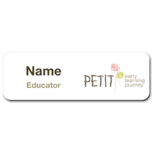 Petit Early Learning Journey badge EDUCATOR with magnet fitting