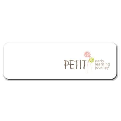 Petit Early Learning Journey badge LOGO ONLY with magnet fitting