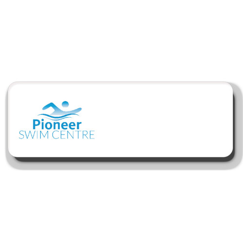 046 - Pioneer Swim Centre badge 75x25mm LOGO only with pin fitting