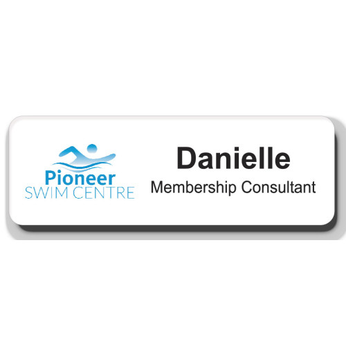 046 - Pioneer Swim Centre badge 75x25mm with MAGNET fitting