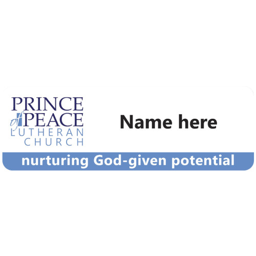 PPLCHURCH badge 75x25mm with no doming and MAGNET fitting