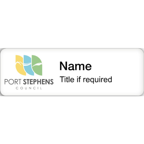 Port Stephens Aquatic Centre badge with pin fitting