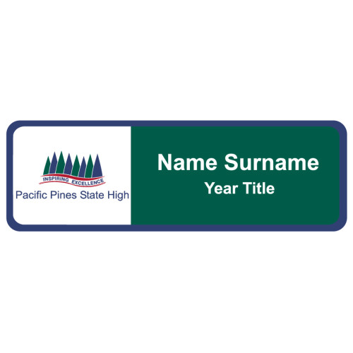 PPSHS student badge, 75x25mm, doming, magnet AND pin fitting