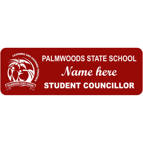 Student Councillor badges - 75x25mm with no doming and pin fitting