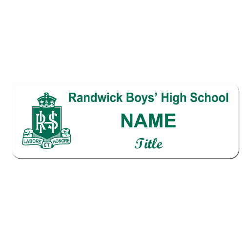 RBHS Student Badge 75X25mm with doming and magnet fitting