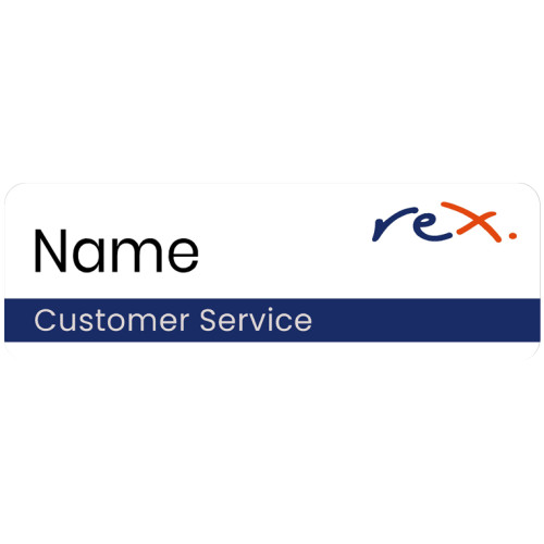 Rex -  Customer Service - 75x25mm,doming, pin