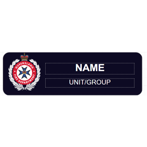 RFS badge 1 with acrylic doming and POSTAGE