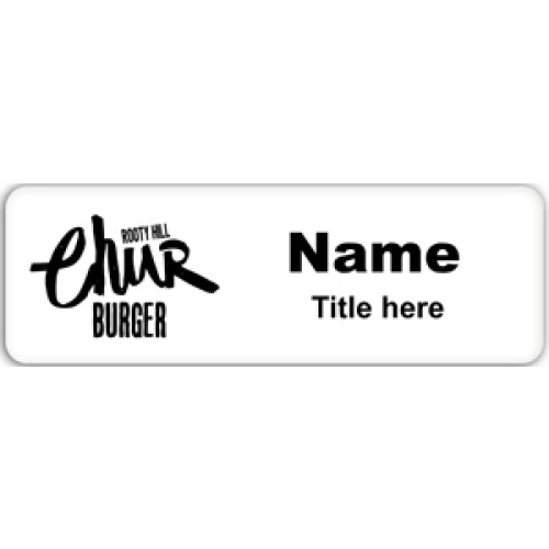 Chur Burger name badge with magnet fitting