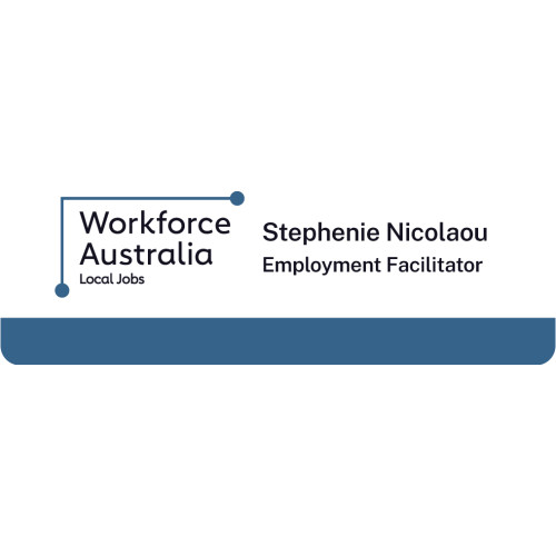 DEWR - Workforce Australia badge 75x25mm with acrylic doming and magnet fitting