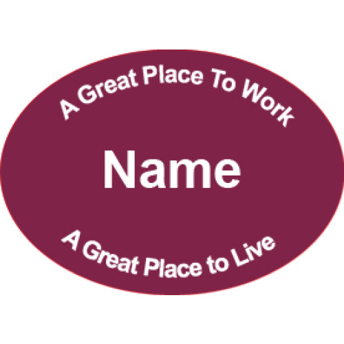 SC-5 CLARET RED engraved badge 70x50mm ,clip and pin fitting
