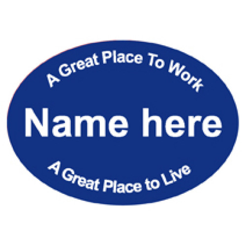 SC-5 DARK BLUE engraved badge 70x50mm, clip and pin fitting