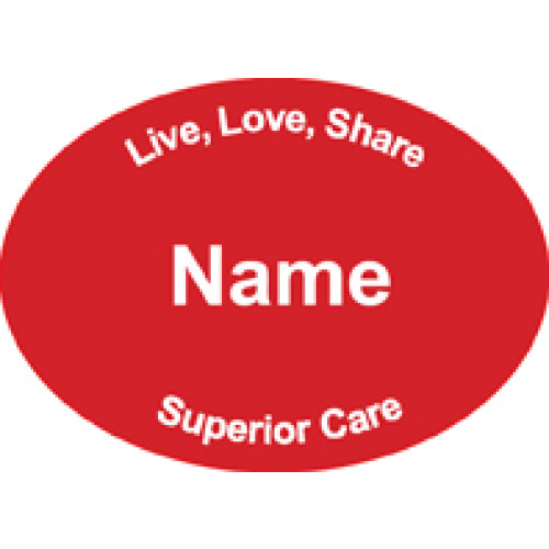SC-3 CRIMSON RED engraved badge 70x50mm, clip and pin fitting