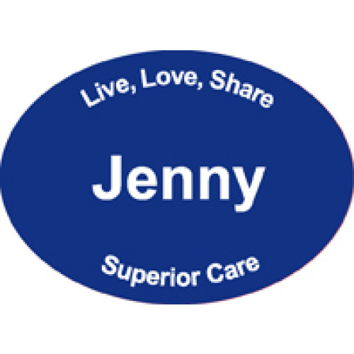 SC-3 DARK BLUE engraved badge 70x50mm, clip and pin fitting