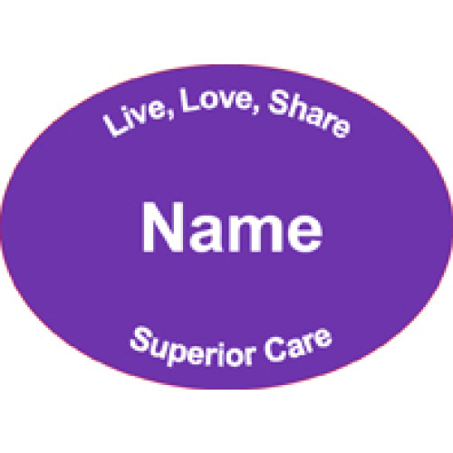SC-3 PURPLE engraved badge 70x50mm, clip and pin fitting