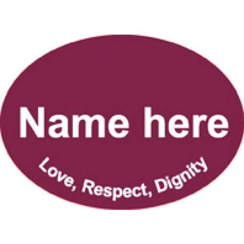 SC-4 CLARET RED engraved badge 70x50mm, clip and pin fitting