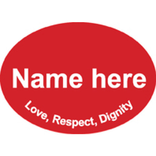 SC-4 CRIMSON RED engraved badge 70x50mm, clip and pin fitting