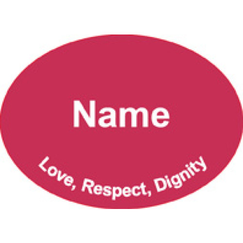 SC-4 PINK engraved badge 70x50mm, clip and pin fitting