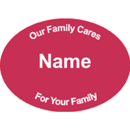 SC-1 PINK engraved badge 70x50mm, clip and pin fitting