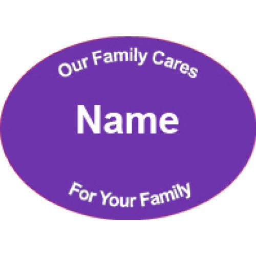 SC-1 PURPLE engraved badge 70x50mm, clip and pin fitting