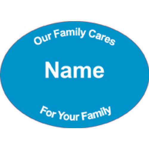 SC-1  SKY BLUE engraved badge 70x50mm, clip and pin fitting