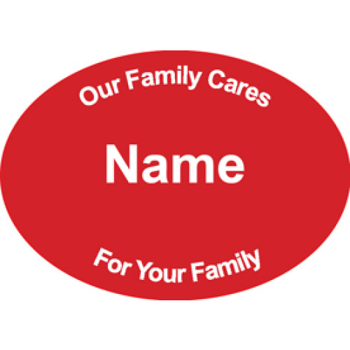 SC-1 CRIMSON RED engraved badge 70x50mm, clip and pin fitting