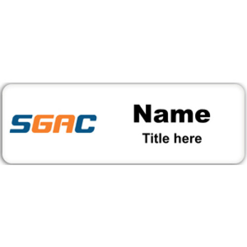 SGAC name badge with PIN fitting
